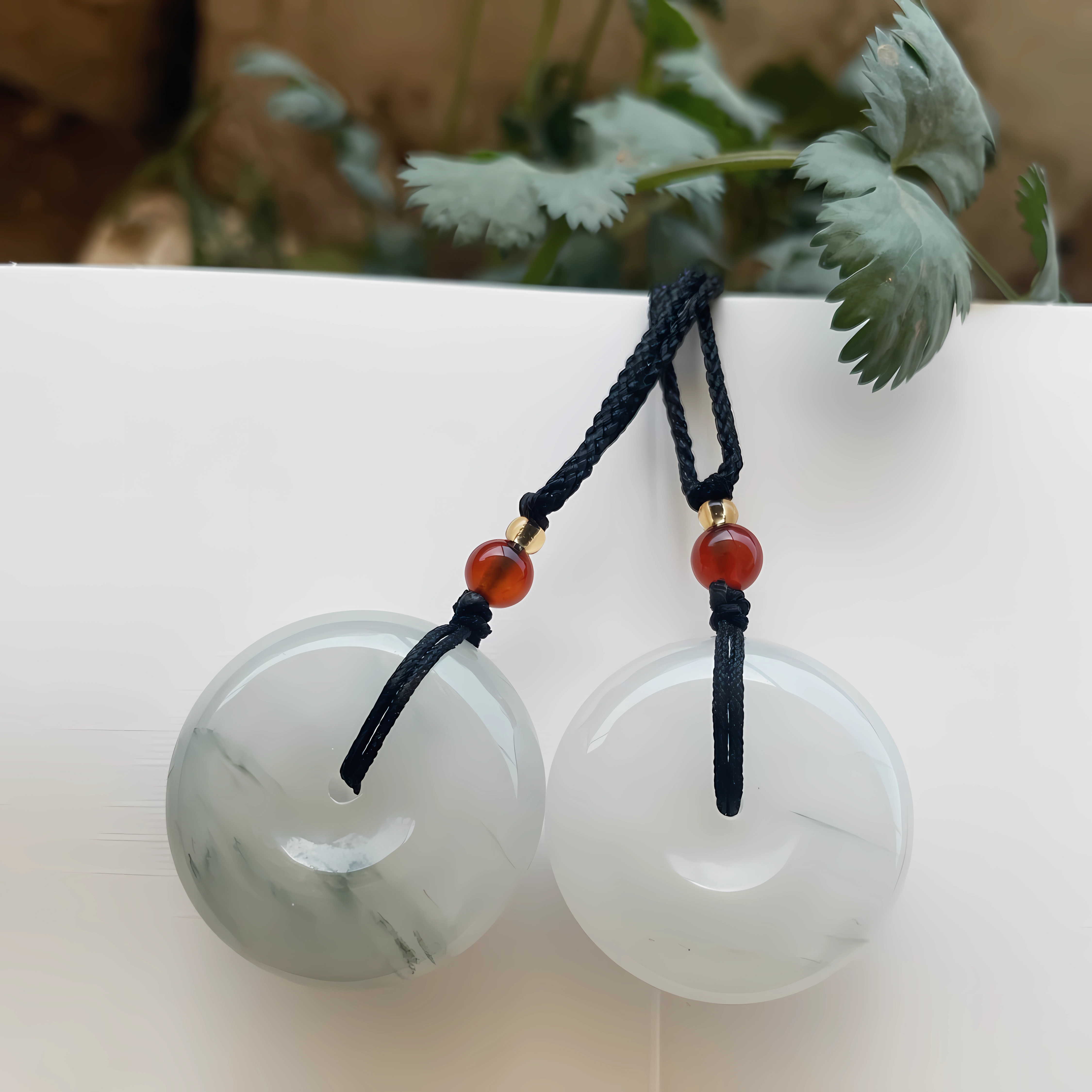 天山翠平安扣天然玉石吊坠高冰高透翠色男女多样性发货拍一发一