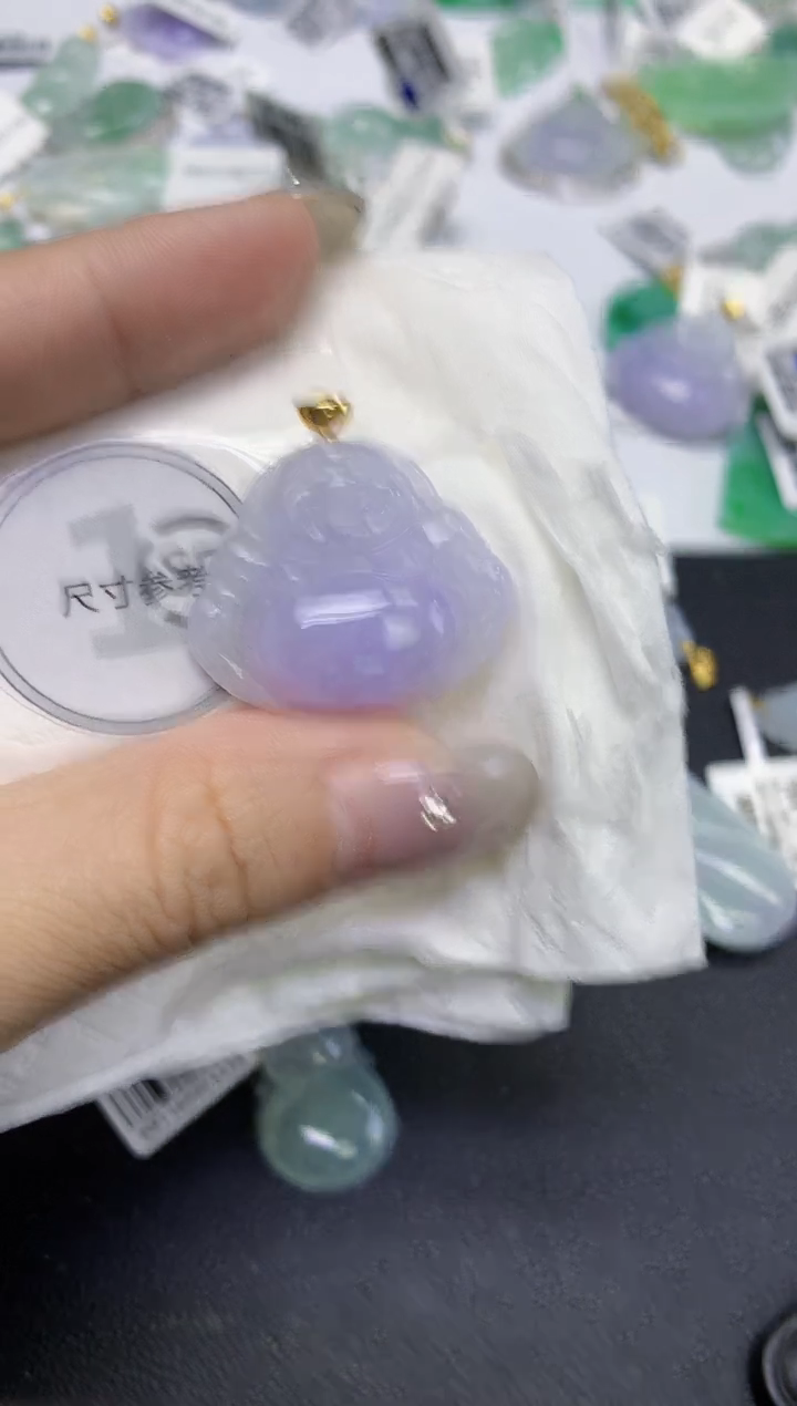 颈饰18K金镶嵌翡翠天然缅甸翡翠A货百元以上9元证书费自理