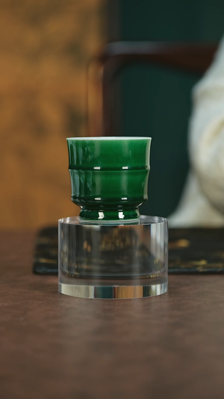【闪购商品】瓷唐里翡翠地W绿主人杯