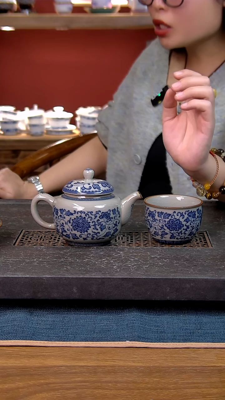 简装家用款2件套 老陶泥开片纹陶瓷茶具