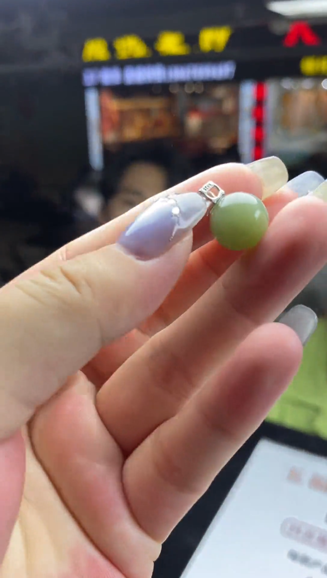 和田玉银S925镶嵌吊坠(不含链)吊坠-D9344