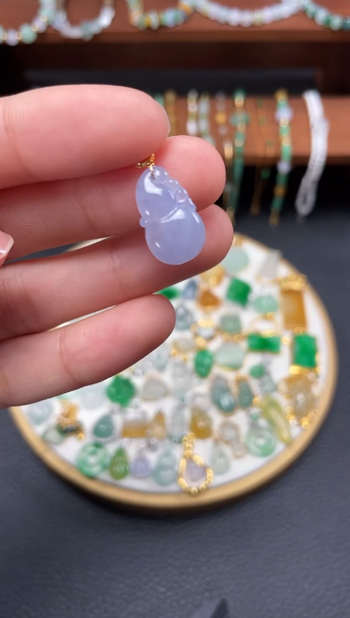 【闪购商品】翡翠吊坠(不含链)18K金镶嵌一个   JK523