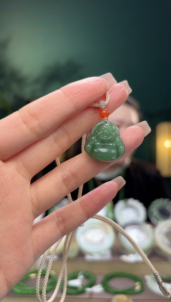 【闪购商品】和田玉吊坠(不含链)未镶嵌碧玉佛公吊坠