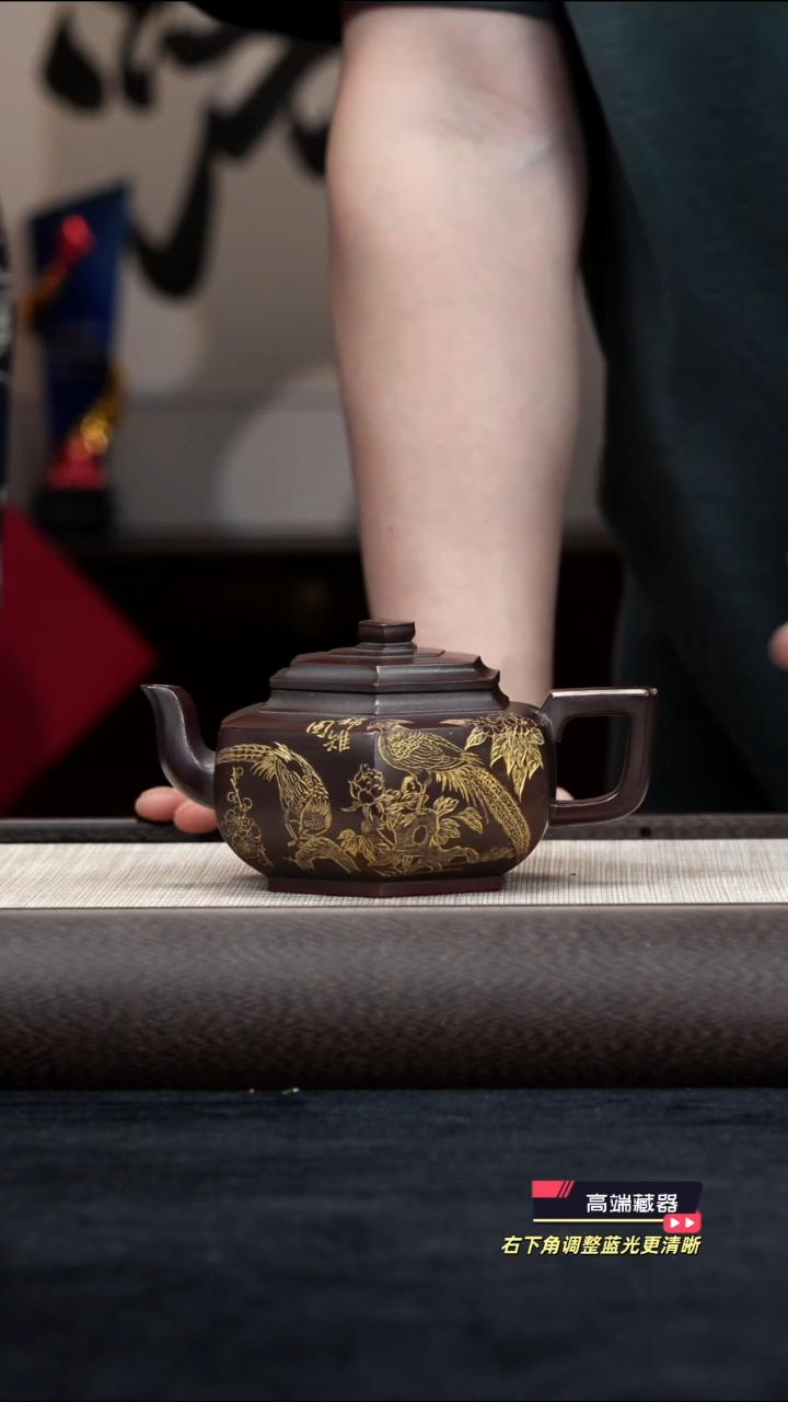 茶壶紫砂【k068】六方雪华宜兴紫砂ZST