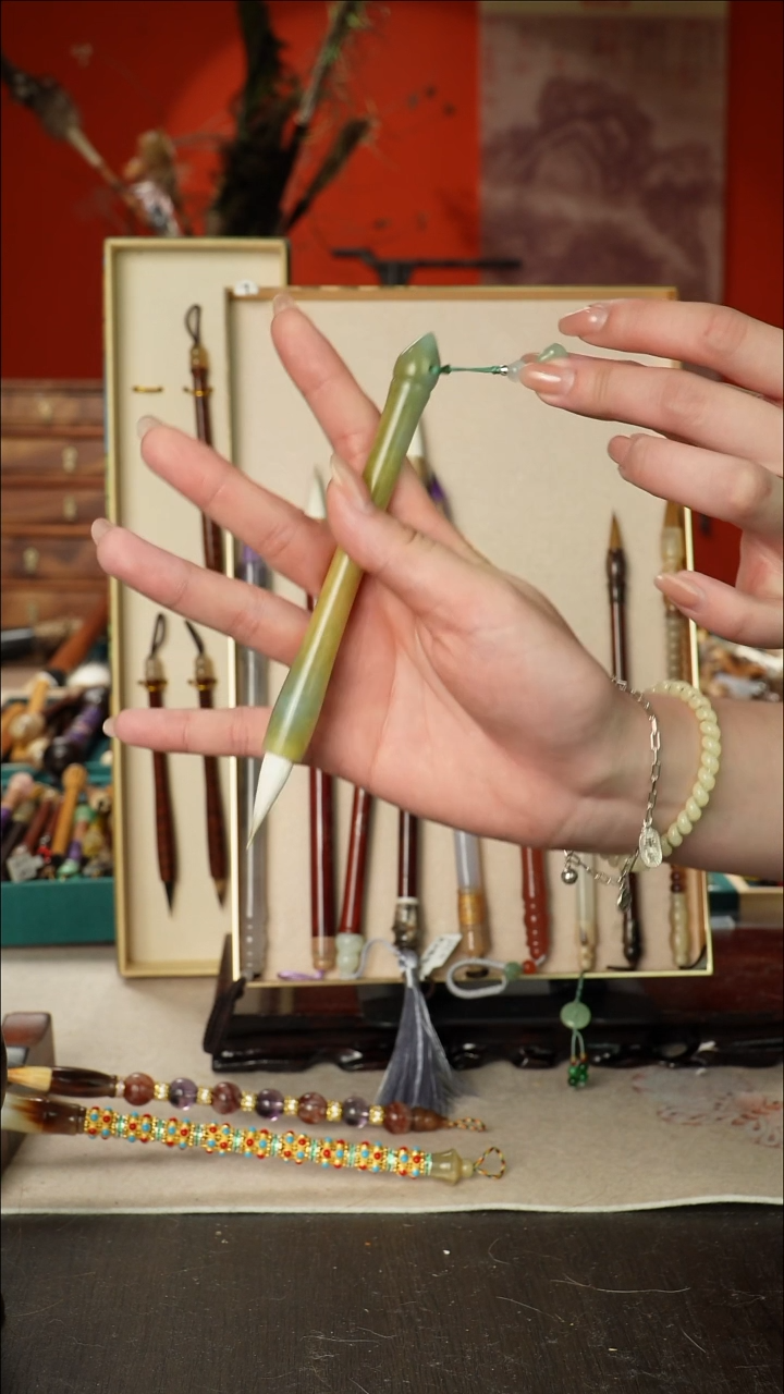 372号闪孤品高货毛笔链接 清水试笔 蘸墨不退