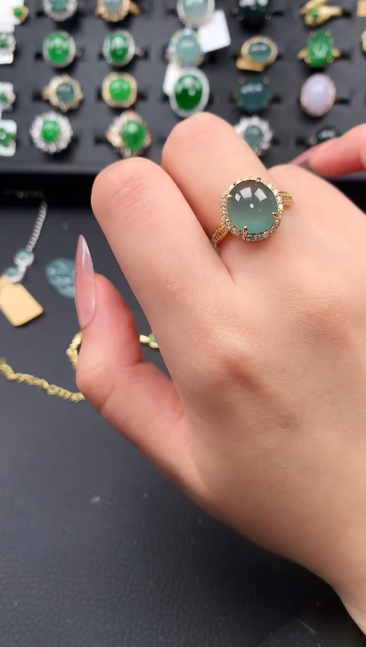 【闪购商品】翡翠戒指银S925镶嵌51241