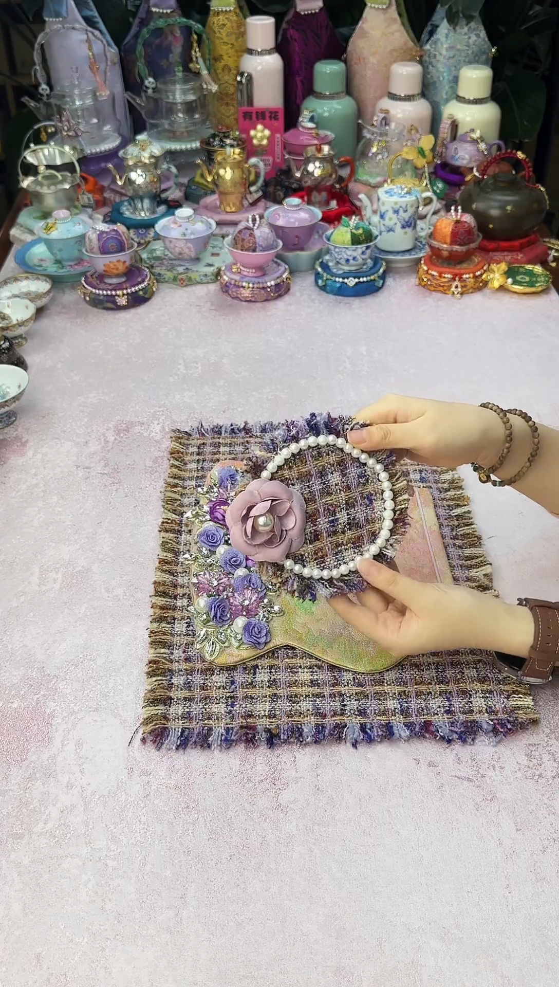 16紫色小香风杯垫