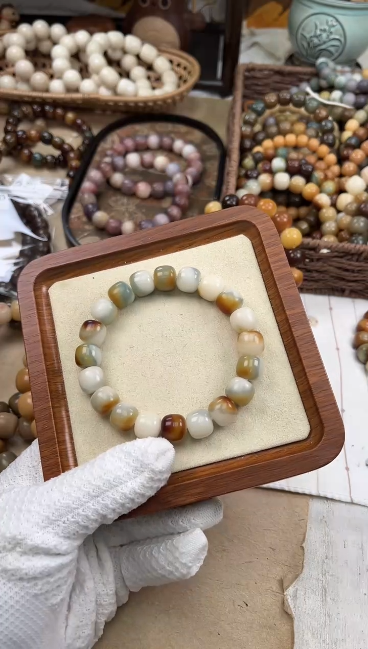 手串菩提根/象牙果a349卡13 干磨+机抛半壁春