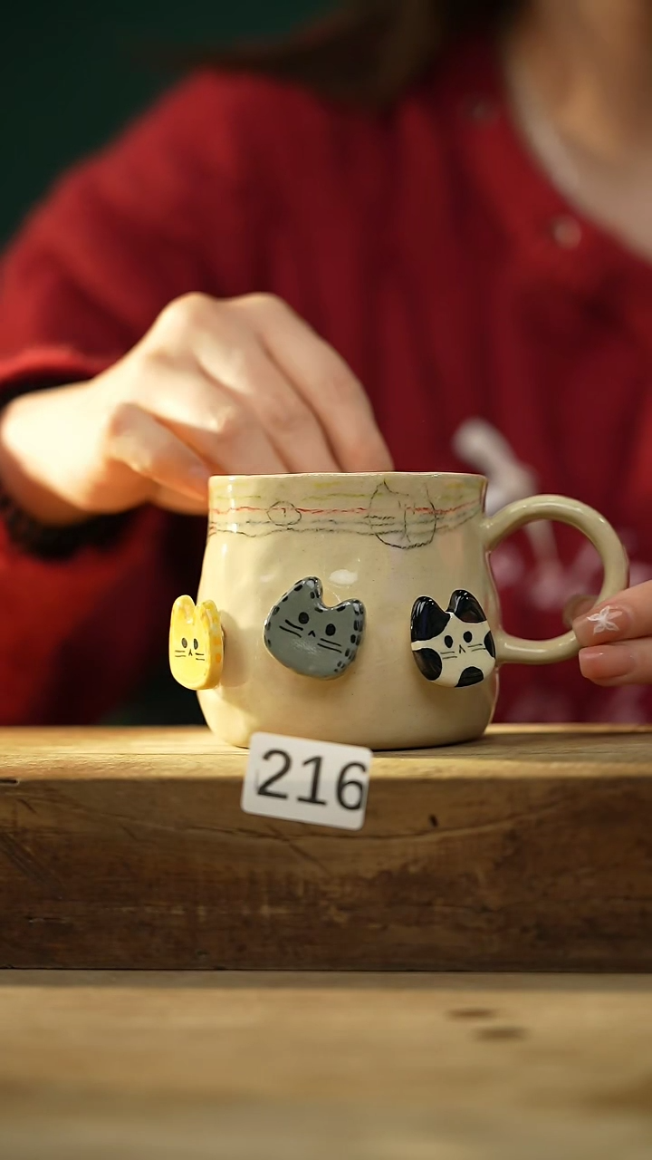 【闪购商品】瓷片设计师手作款 落单设计师咖啡杯 