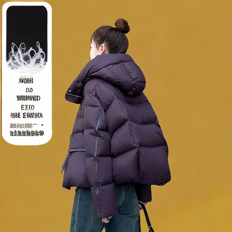 泡芙羽绒棉服女短款2025冬新款小个子连帽宽松面包服休闲外套加厚