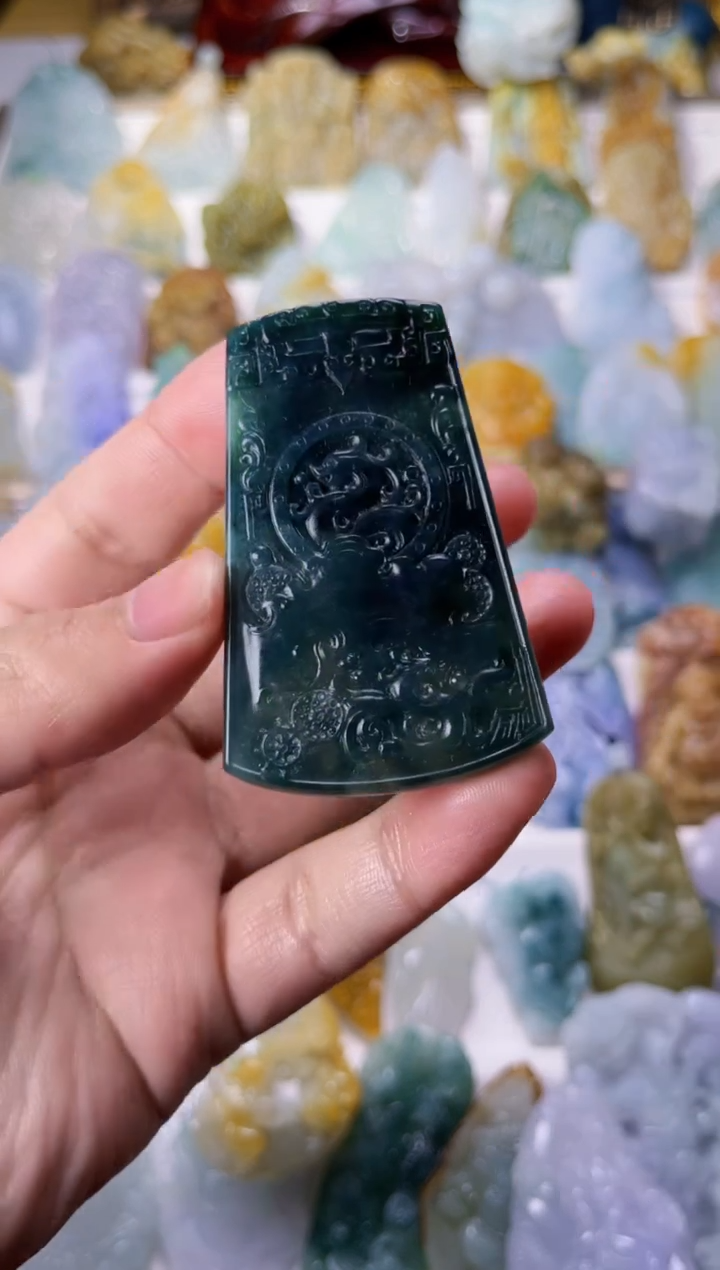 【闪购商品】定制翡翠未镶嵌毛货定制仿古无事牌 不退不换