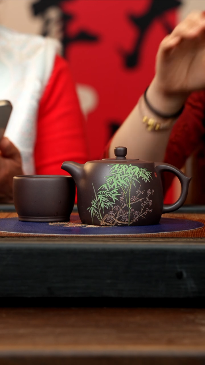 【闪购商品】紫砂茶壶ZCP 黑墩头 井栏 200cc