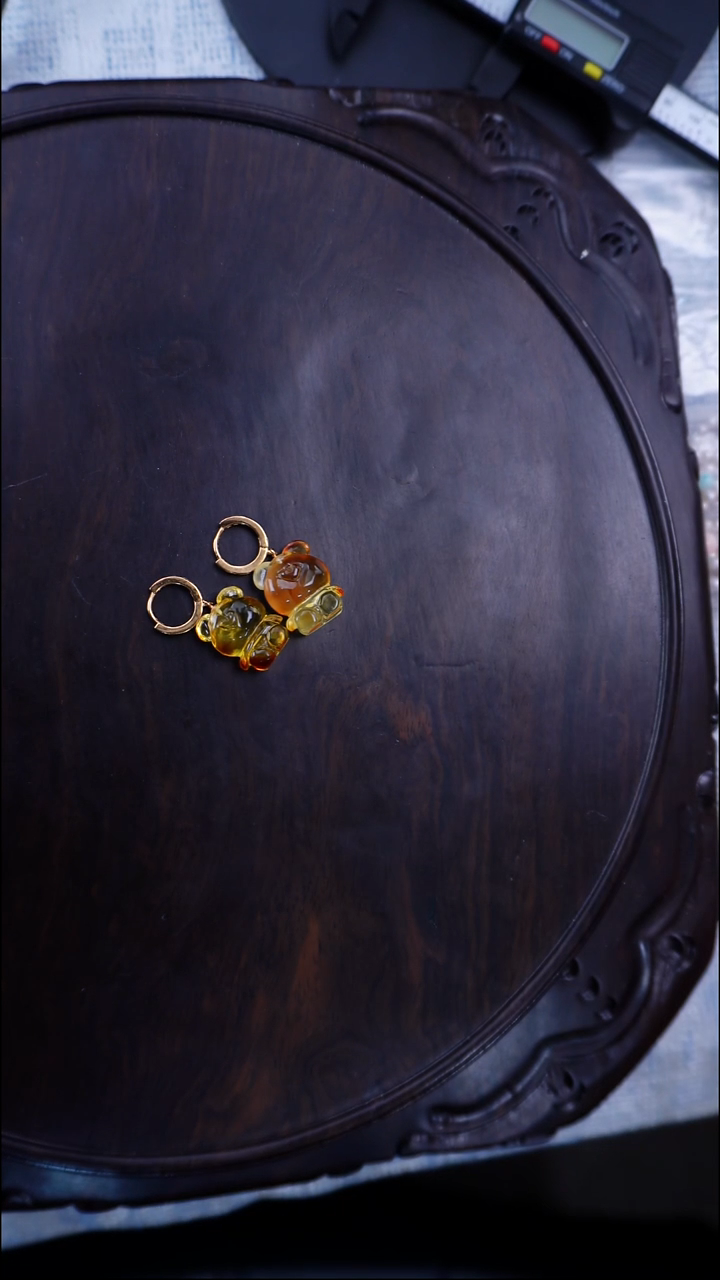 琥珀未镶嵌耳饰多样性发货一一一