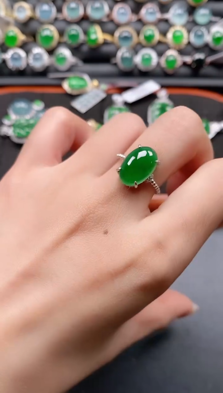 银S925镶嵌戒指翡翠1111
