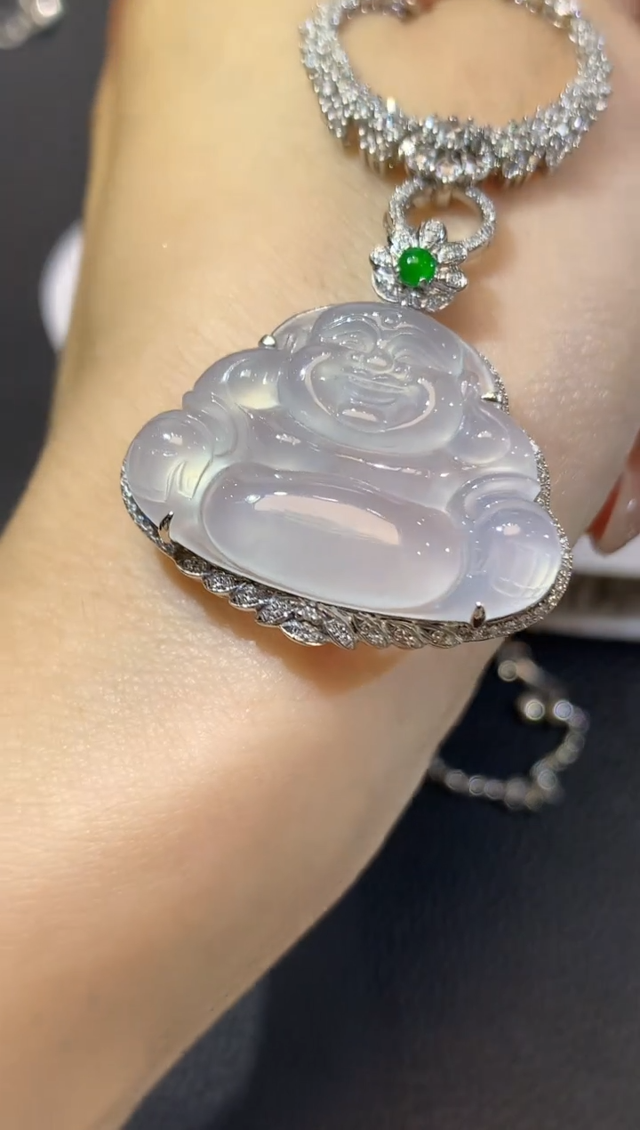 翡翠18K金镶嵌吊坠(不含链)A36 多样性发一件