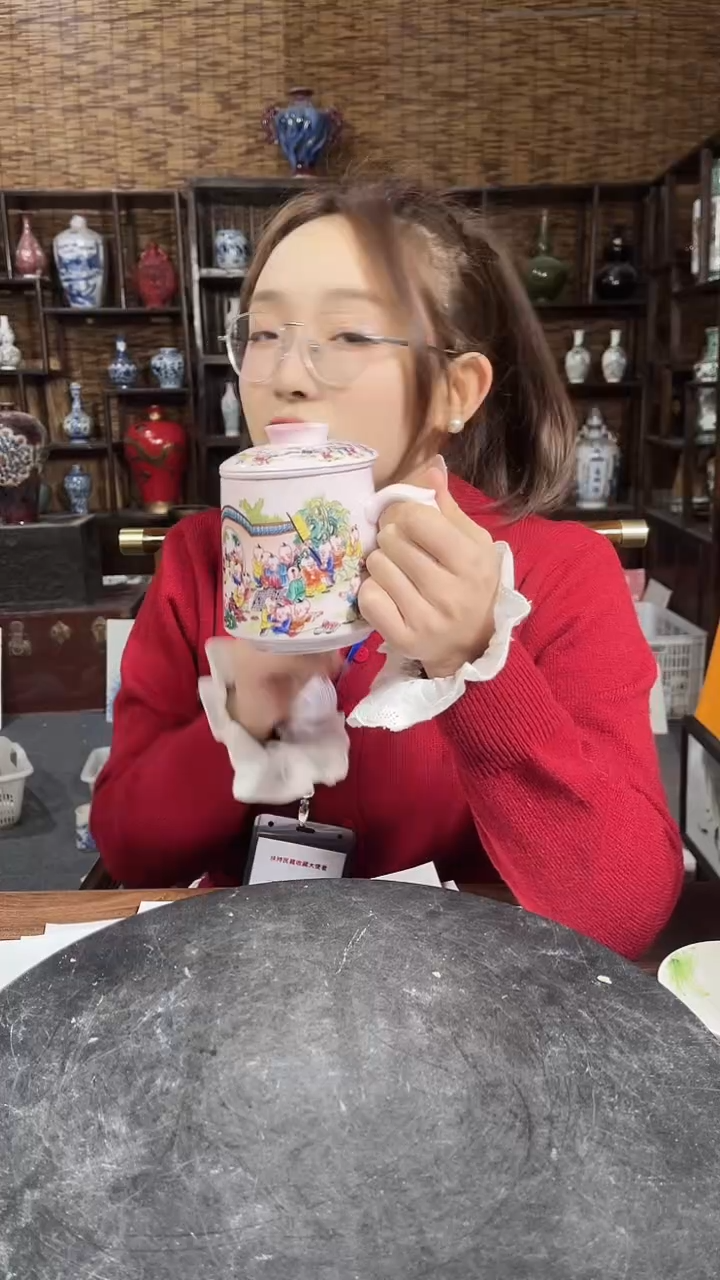 红星严选交流瓷器百子图办公杯