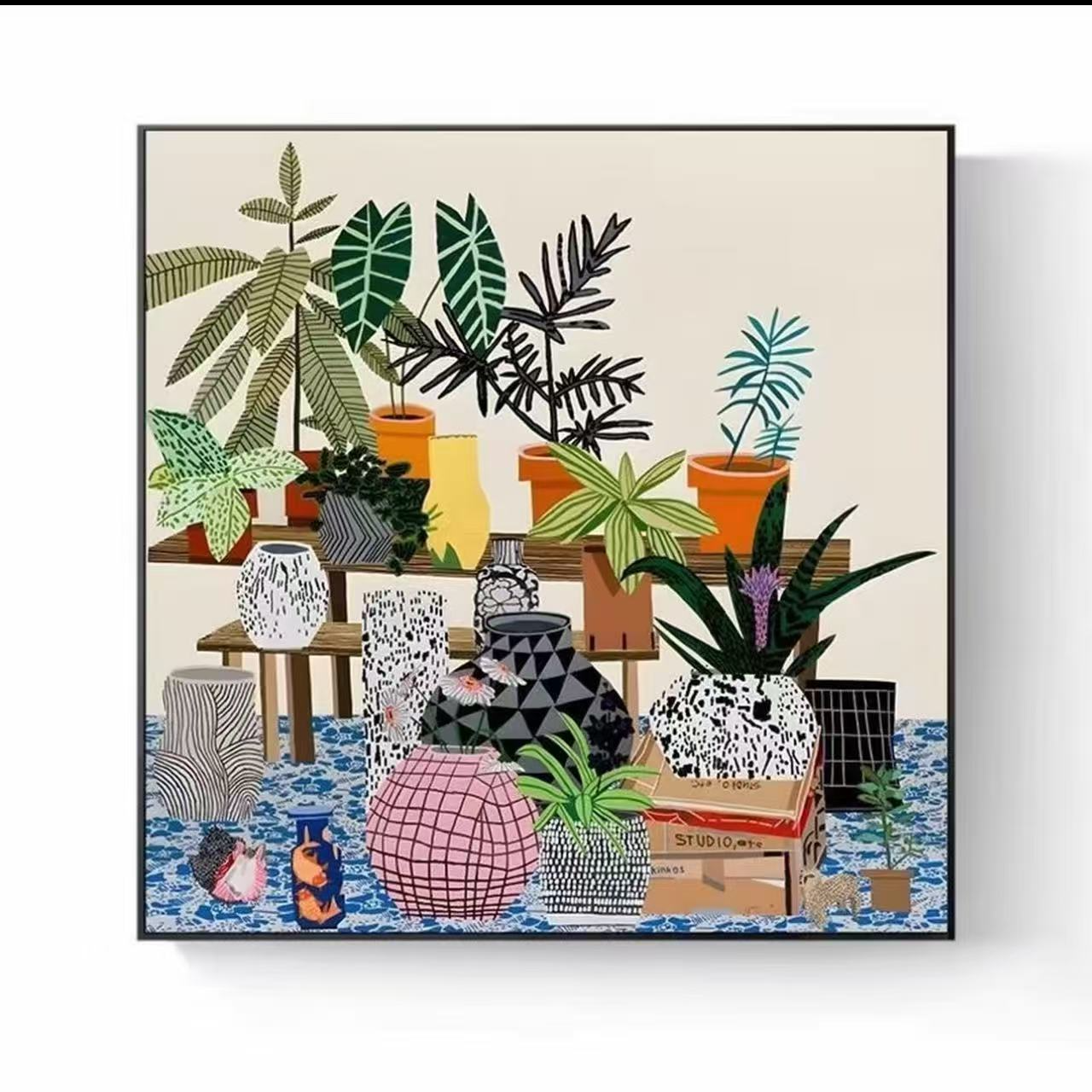 L57北欧抽象入户玄关装饰画楼梯间挂画高级客厅沙发背景墙落地画