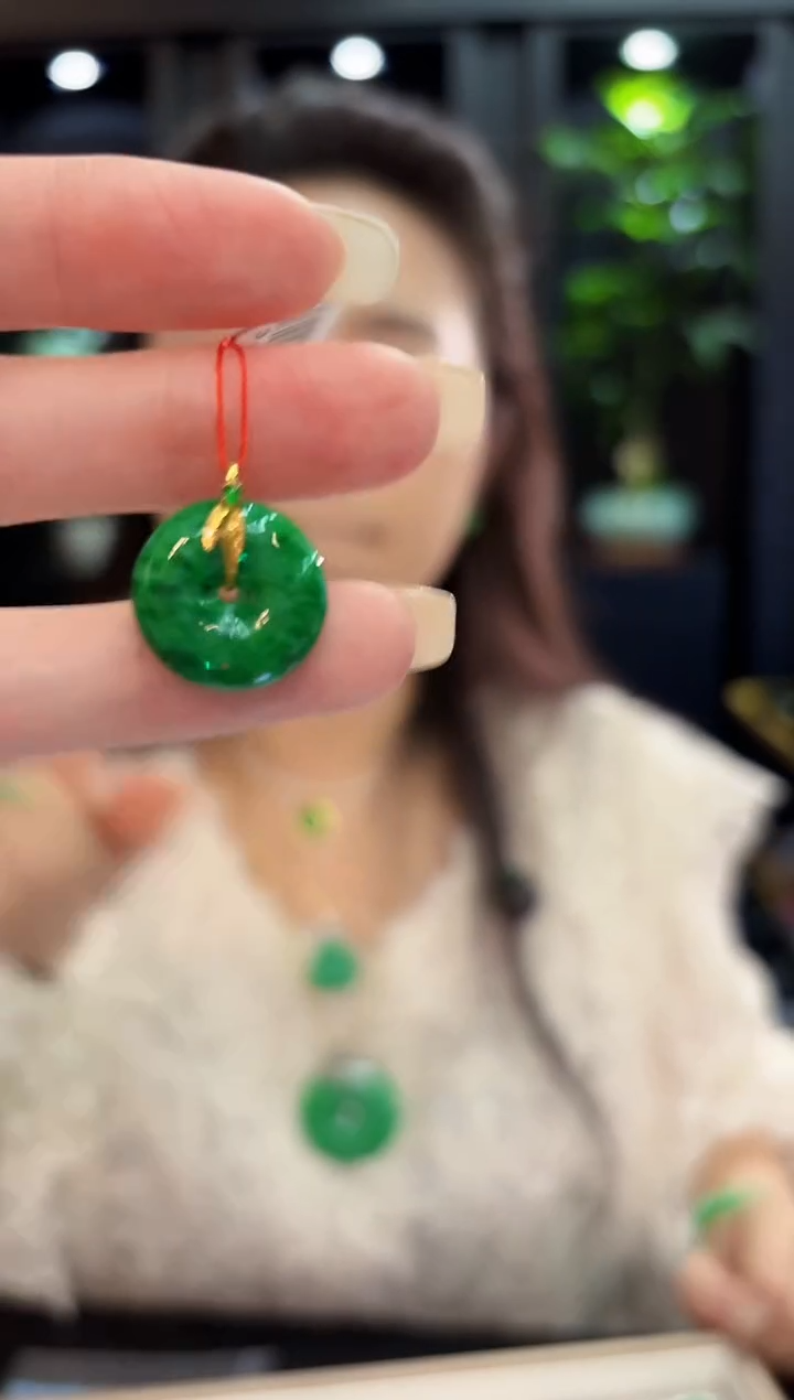 吊坠(不含链)18K金镶嵌翡翠 缅料A货/支持复检/一件