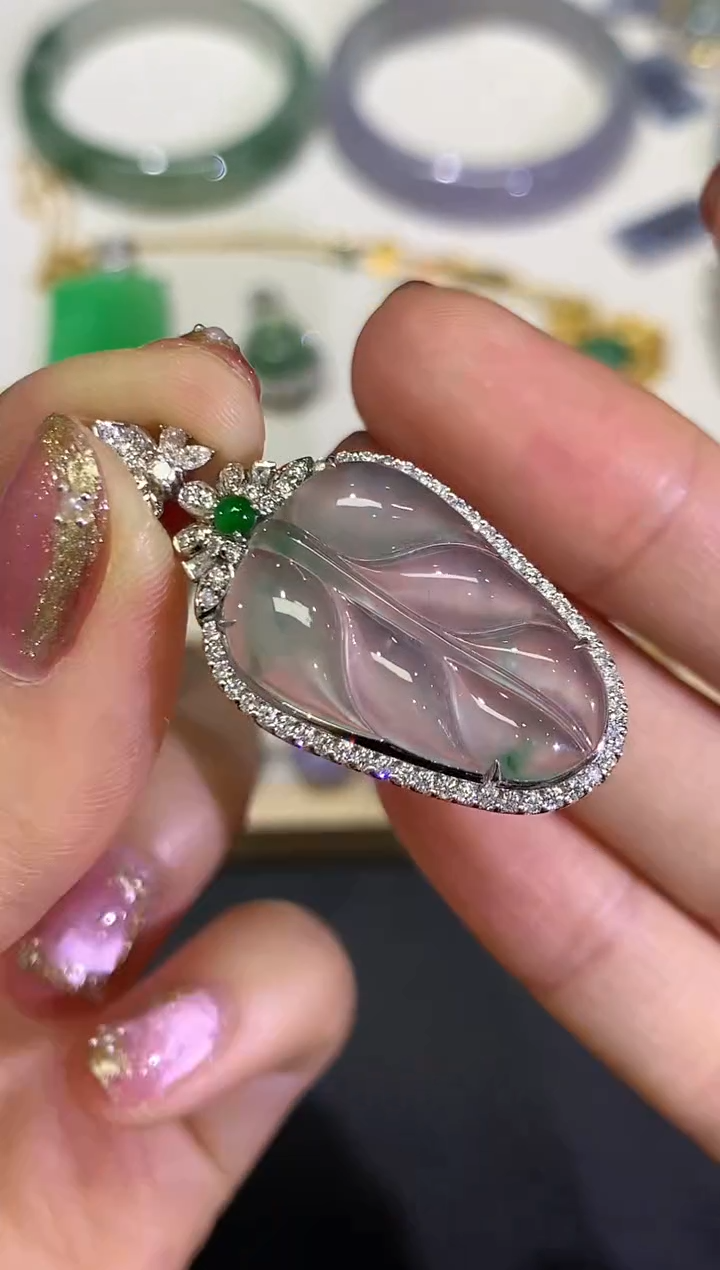 【闪购商品】翡翠颈饰18K金镶嵌团购51