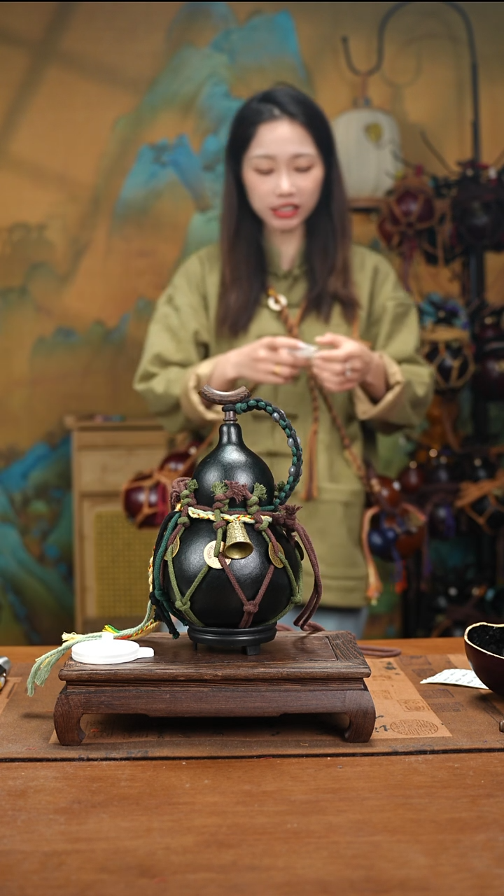 YT042复古网兜款天然酒葫芦（一物一拍）