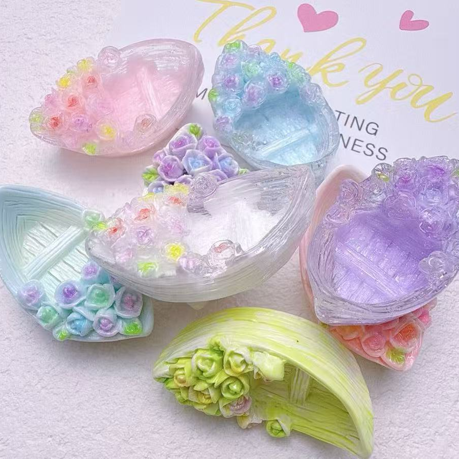 立体花朵小船Diy饰品