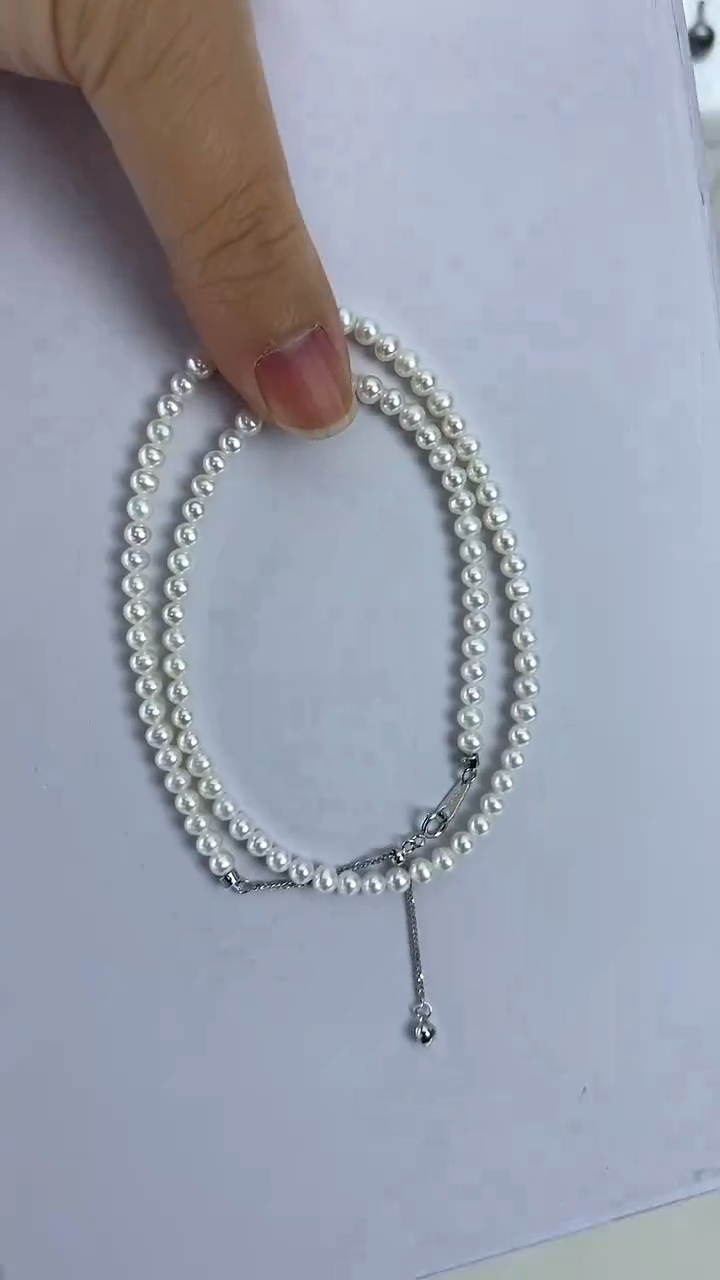 【闪购商品】淡水珍珠颈饰未镶嵌21天然极光珍珠奥白光小米珠4-5