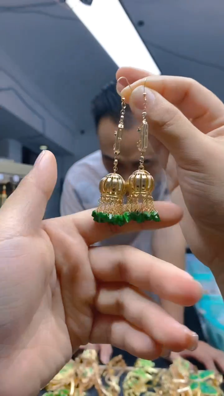 【闪购商品】翡翠耳饰合金0130翡翠耳钩