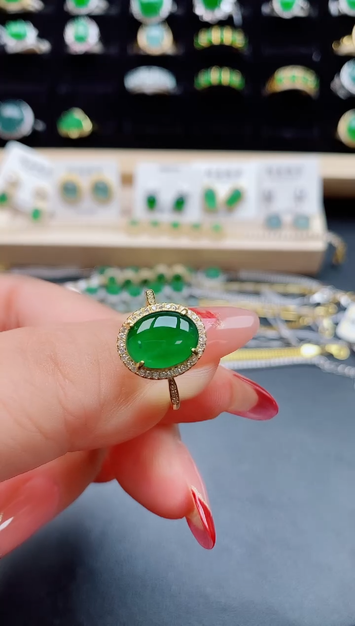 【闪购商品】翡翠戒指银S925镶嵌321321