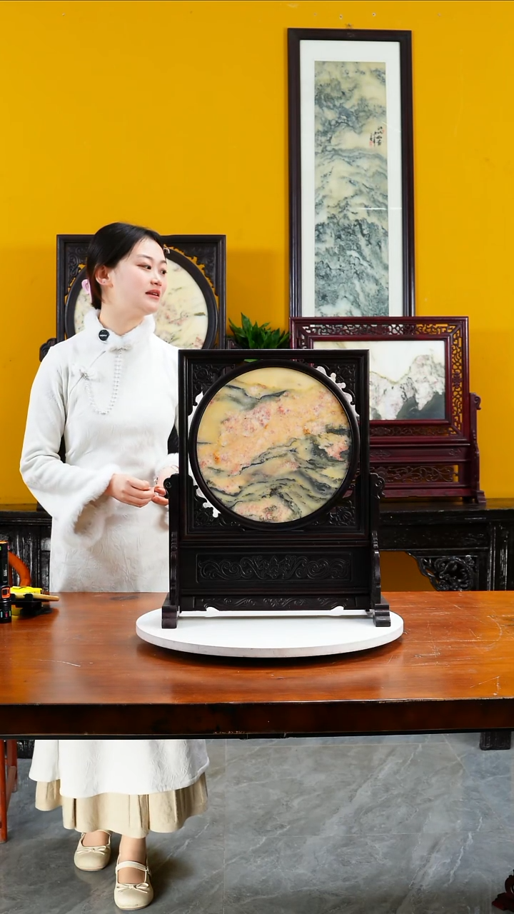 石材3****6天然大理石画摆件