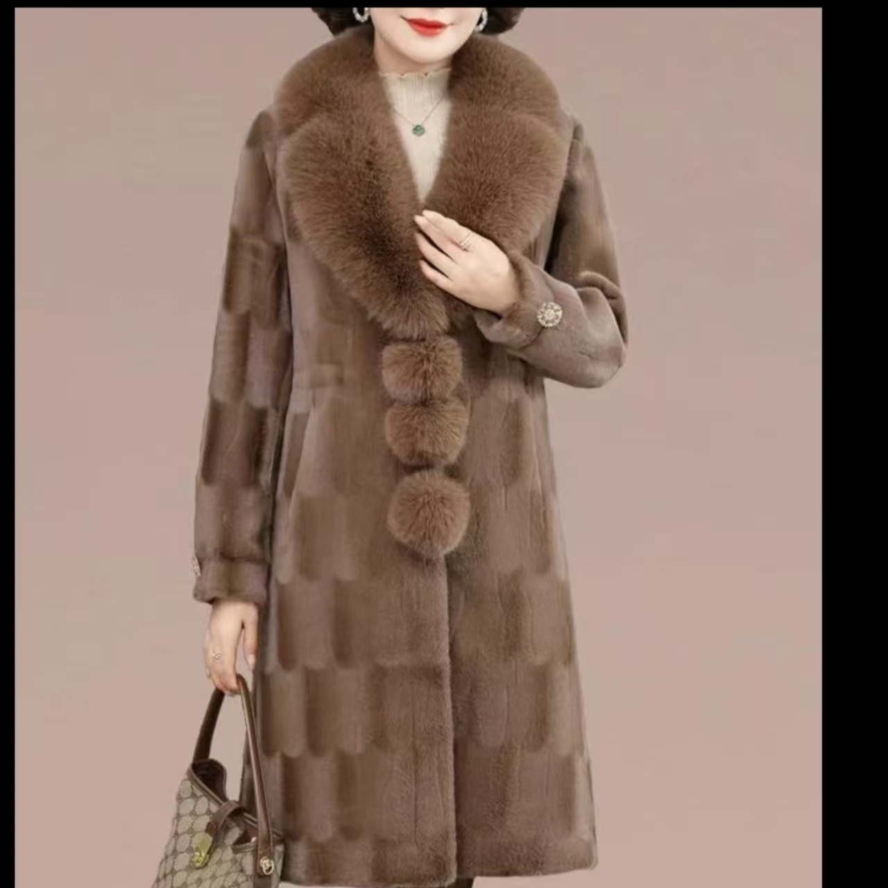 冬季女中长款外套女装气质保暖加厚K376