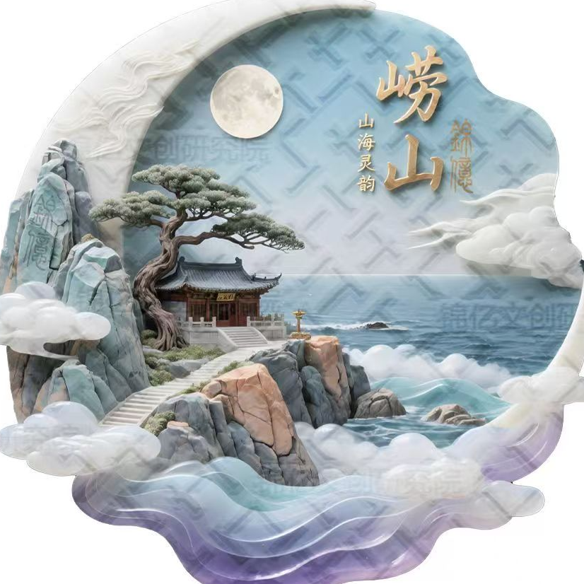 【山东青岛-崂山】城市地标浮雕金属冰箱贴磁贴旅游景点纪念品伴礼