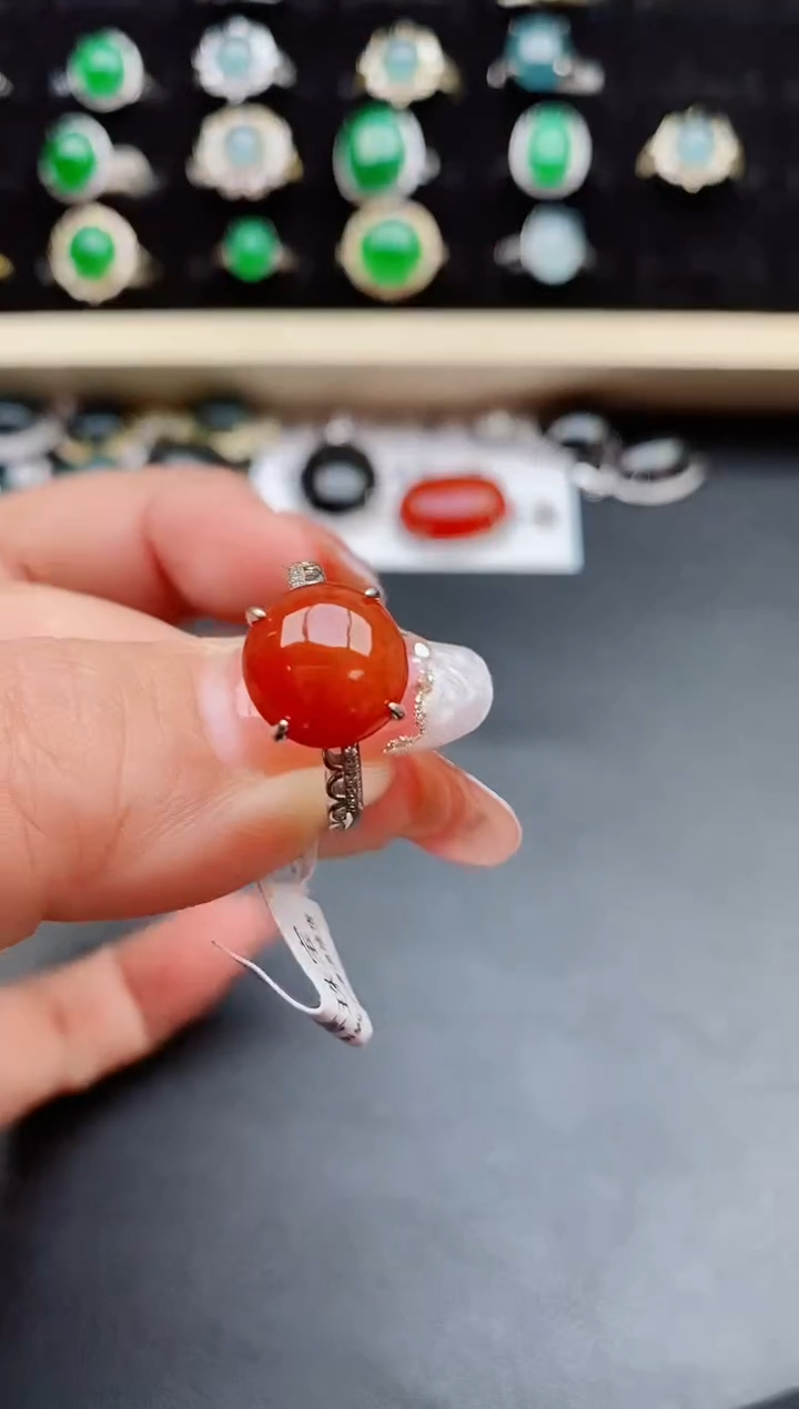 【闪购商品】翡翠戒指银S925镶嵌508005