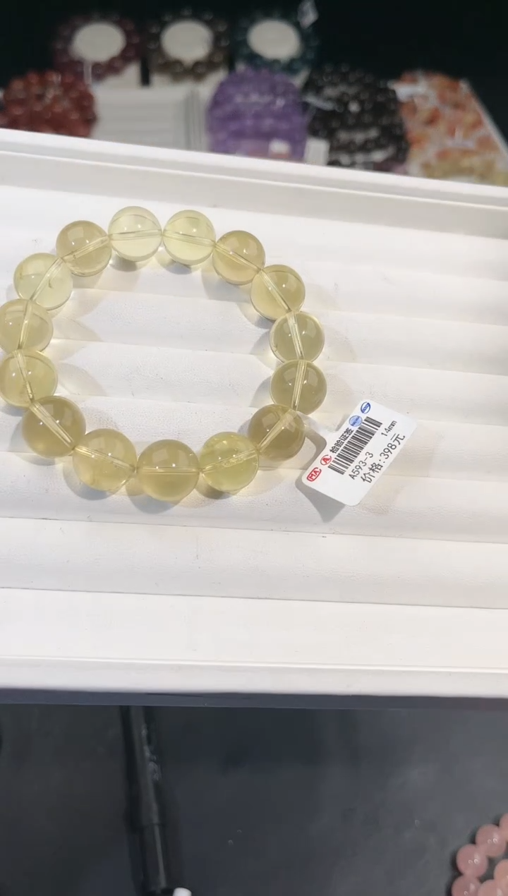 【闪购商品】水晶手链未镶嵌多样性发一黄泡泡14mm