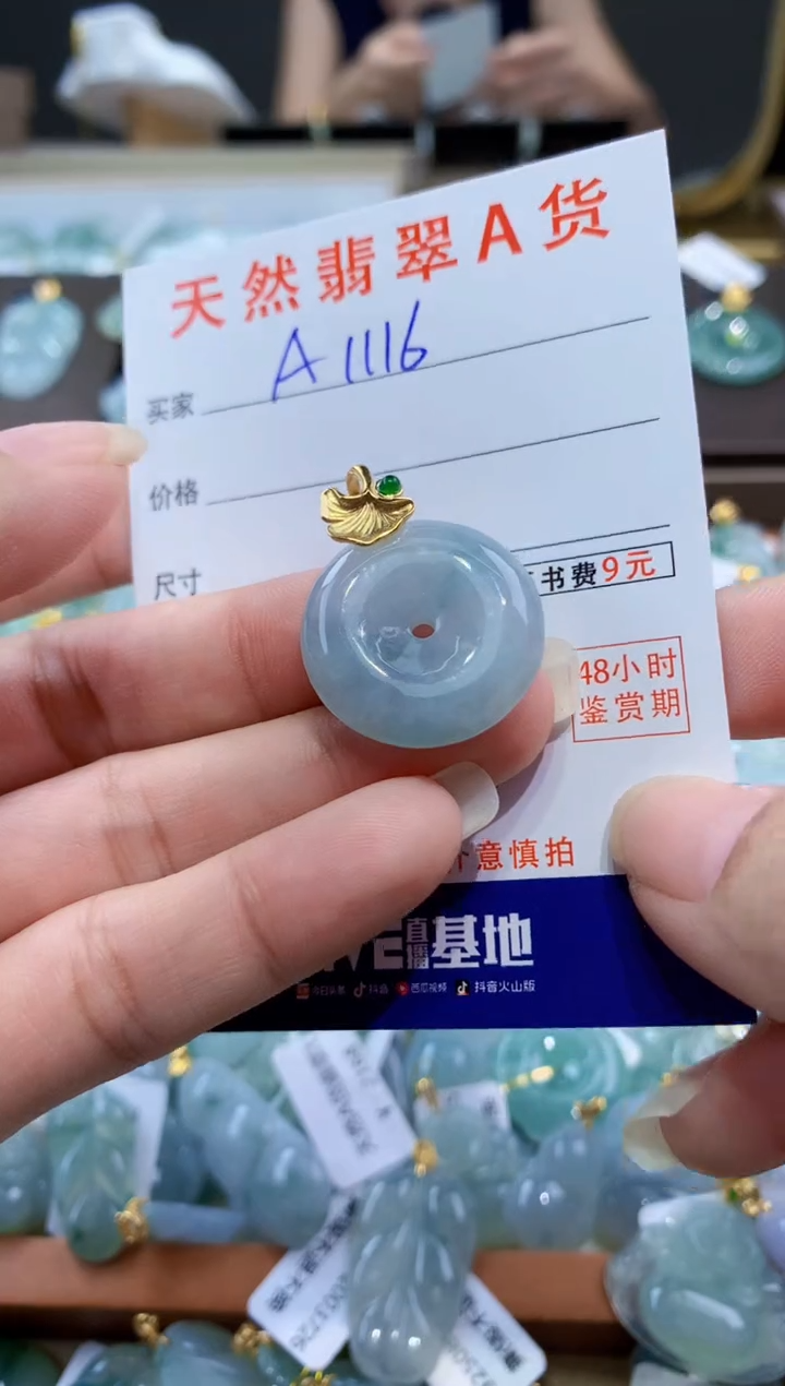 颈饰未镶嵌翡翠天然翡翠A货挂件 
