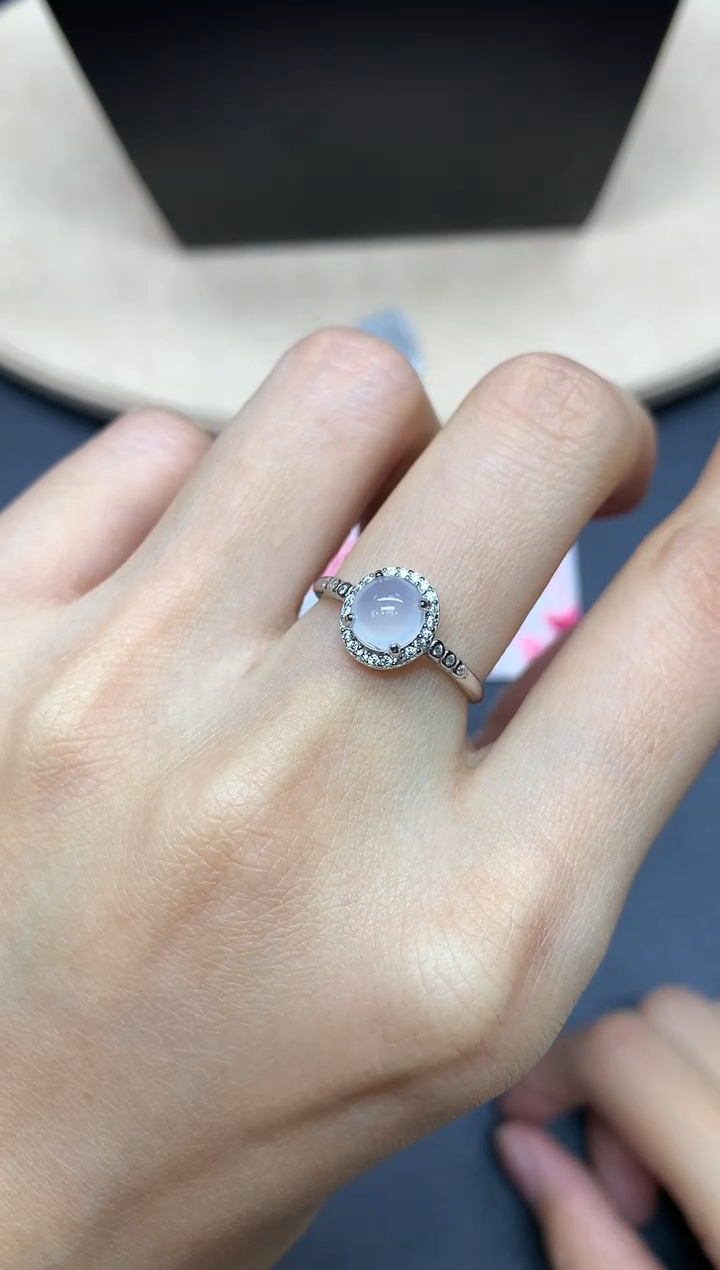 【闪购商品】翡翠戒指银S925镶嵌蛋面【多样性发其一】