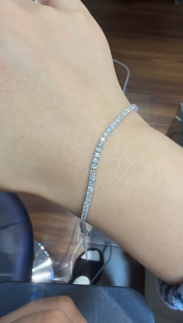 铂Pt950镶嵌手链钻石精选04-3克拉手链
