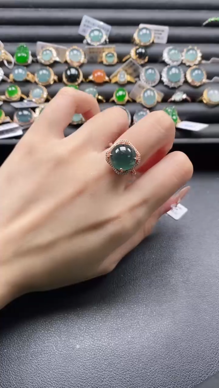 【闪购商品】翡翠戒指银S925镶嵌1111