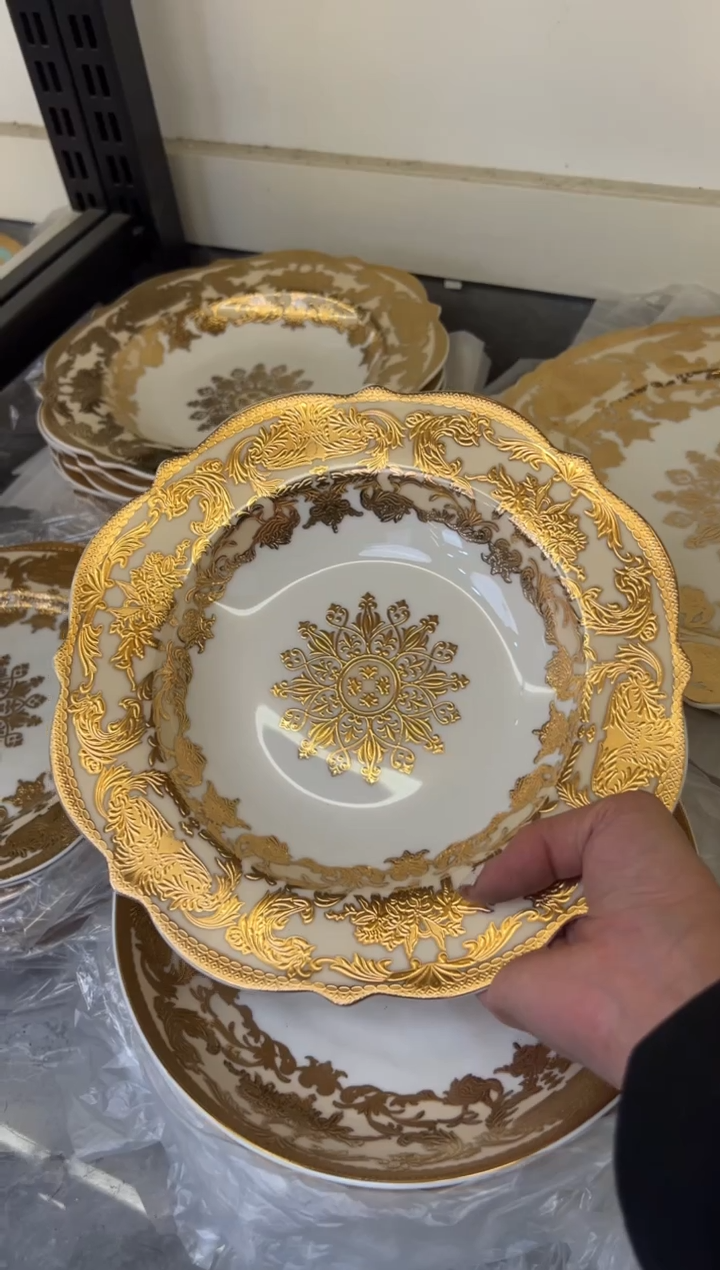 瓷片8.5寸草帽盘2个一单