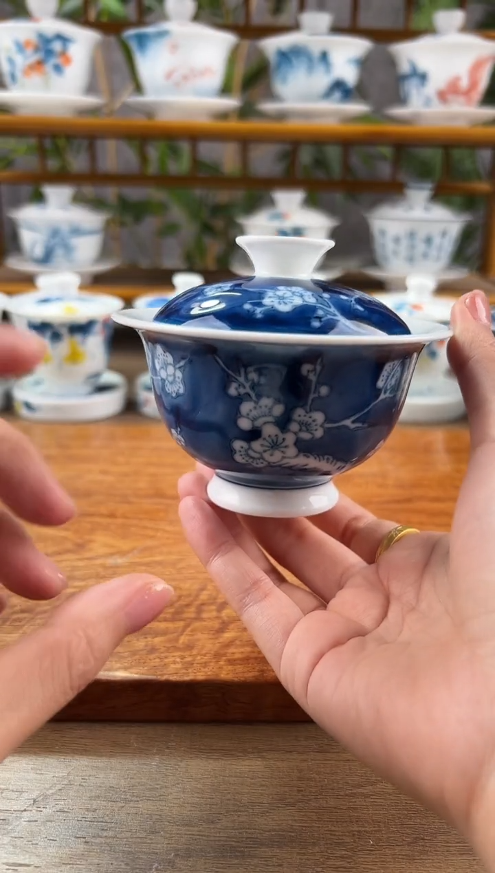 【闪购商品】微瑕冰梅二才元宝盖碗