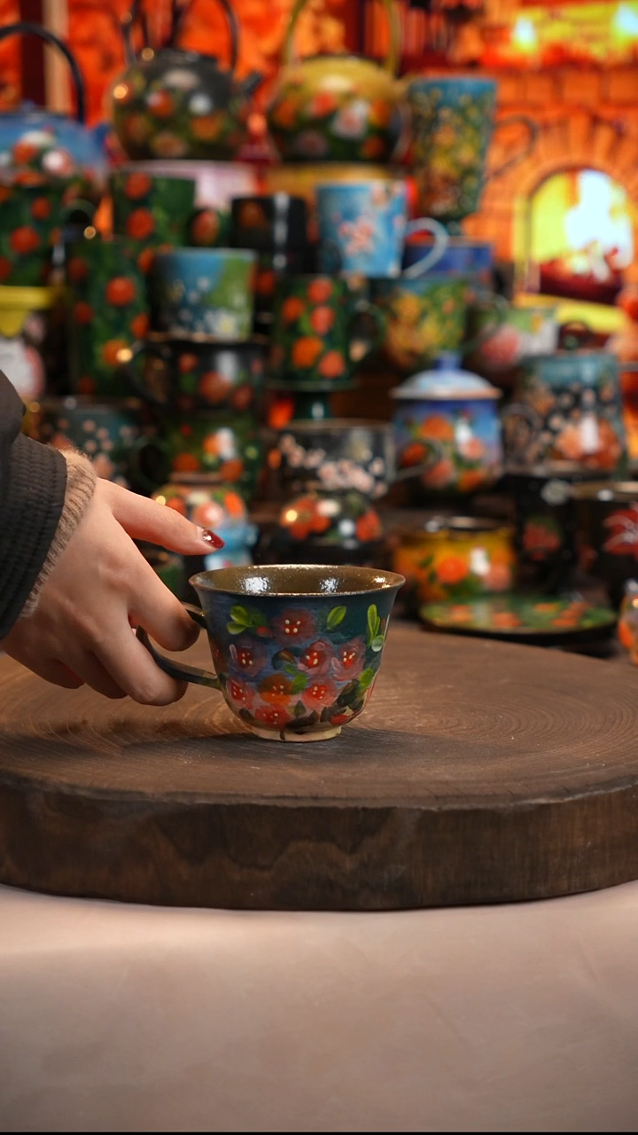 油画  釉下彩   杯子 
