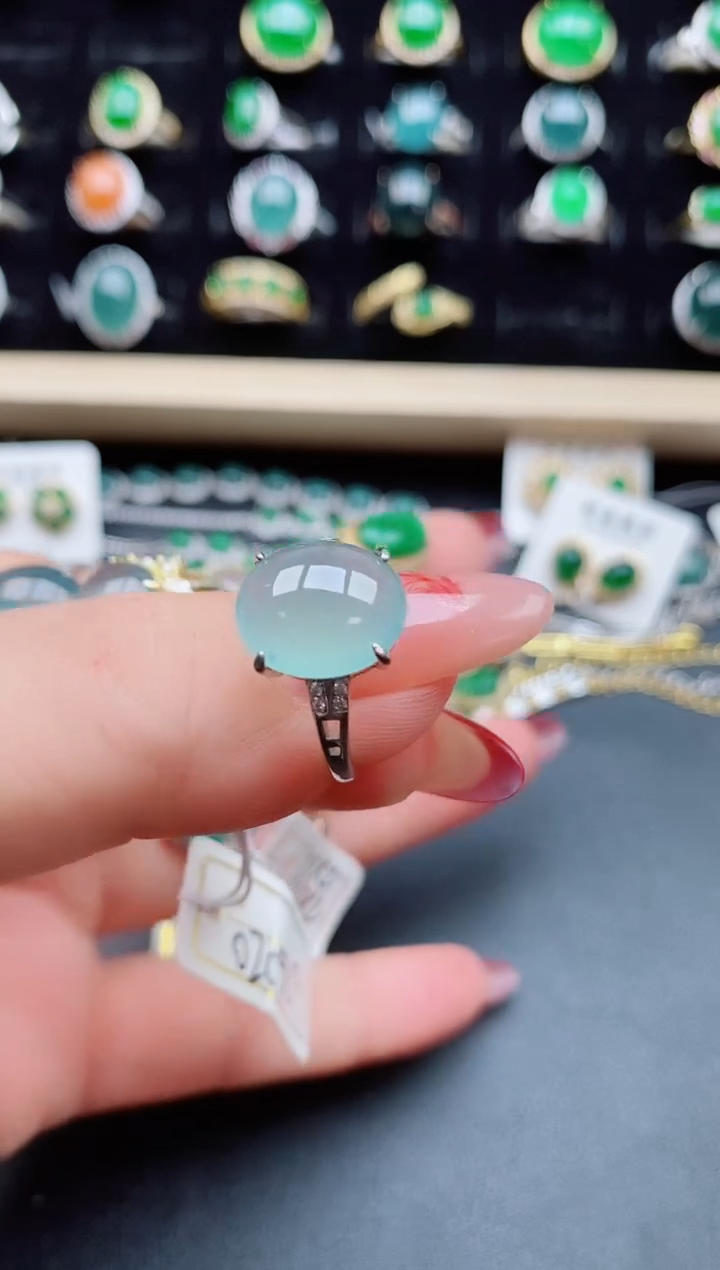 【闪购商品】翡翠戒指银S925镶嵌508008