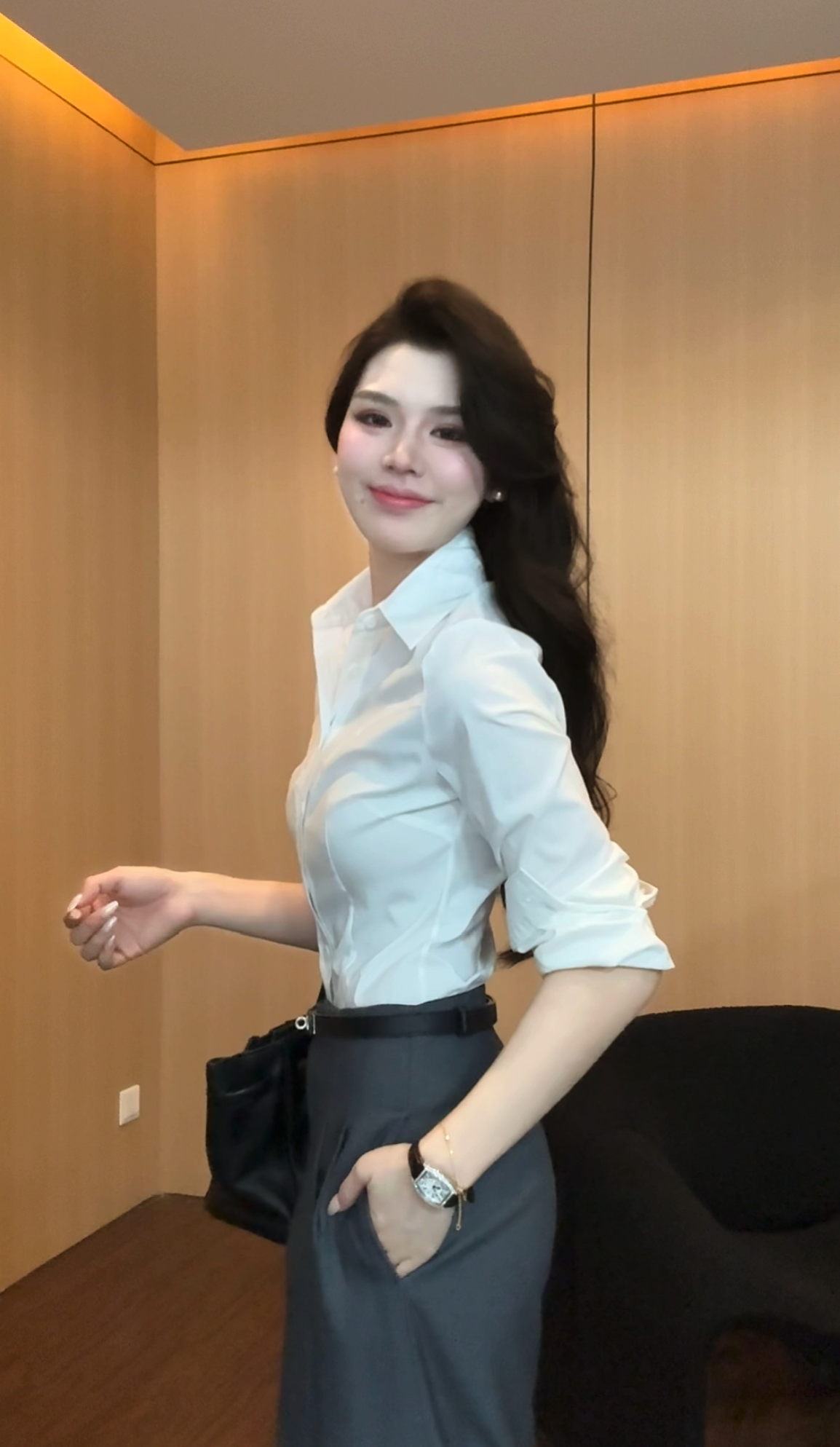 【星栖月玙】高级感气质衬衫加裤子套装0080裤子0081款（不含腰带）