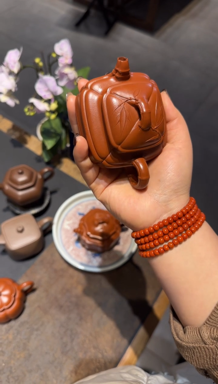 【闪购商品】紫砂茶壶双线竹鼓