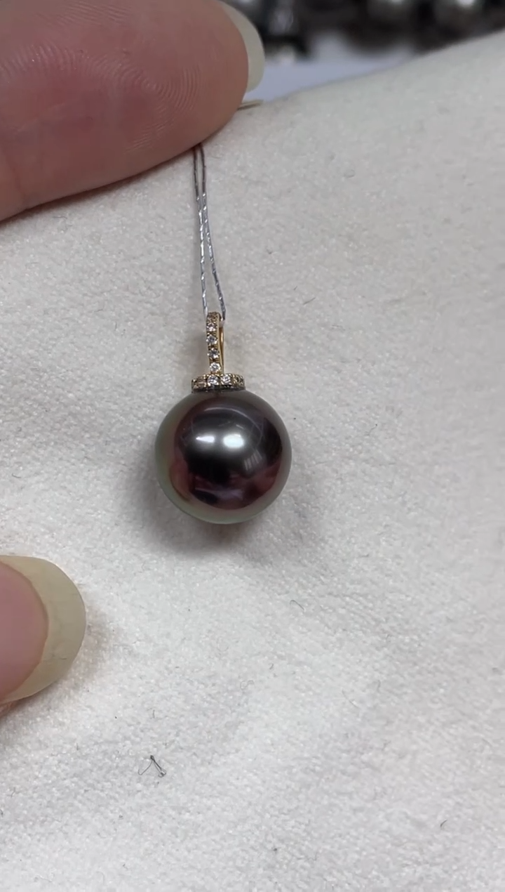 18K金镶嵌吊坠(不含链)海水珍珠11.5mm