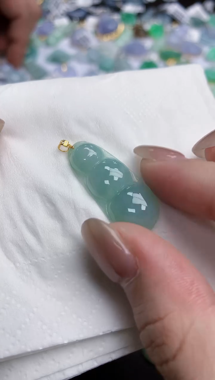 【闪购商品】翡翠颈饰18K金镶嵌天然缅甸翡翠A货