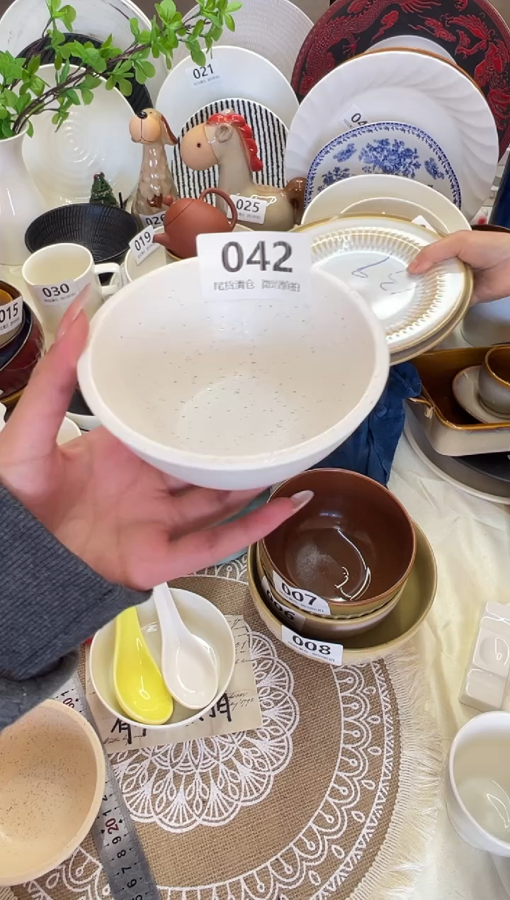 新骨瓷042瑕疵沙海白4,5寸碗