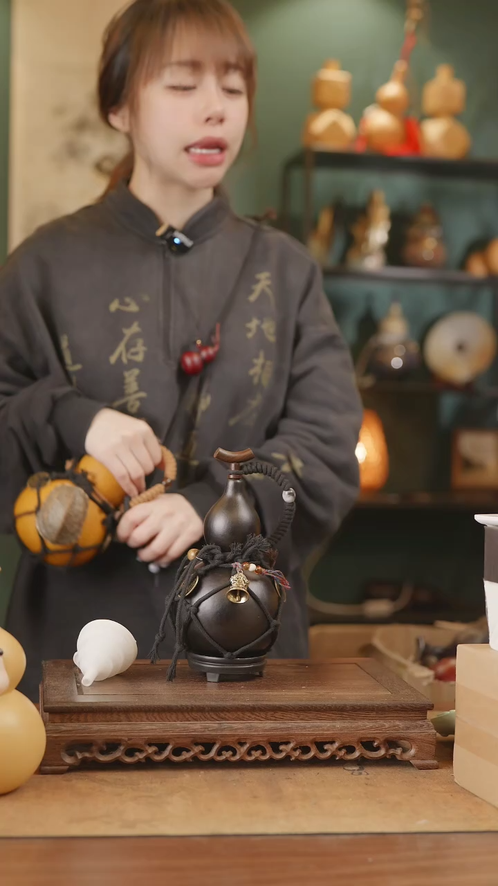【闪购商品】49号精品天然大漆工艺防渗内胆酒葫芦~