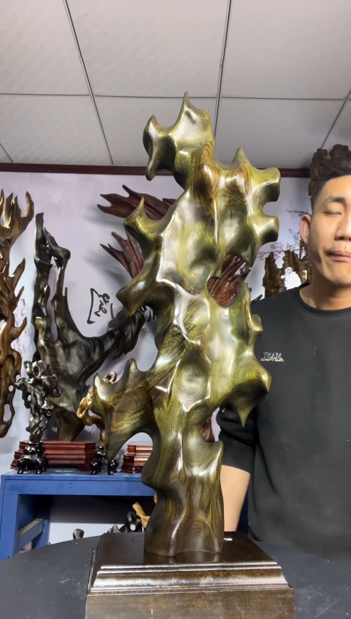 金丝楠木雕款淡*金丝楠木工艺品摆件