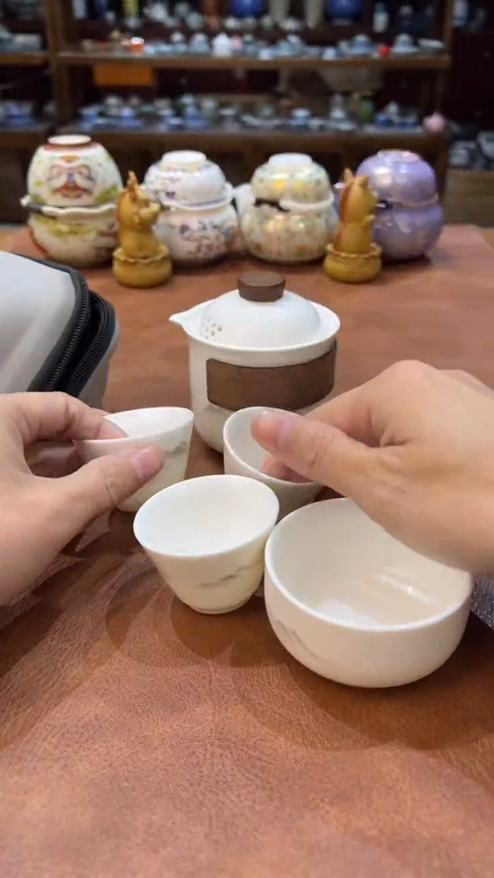 真的很便宜会开片的旅行茶具