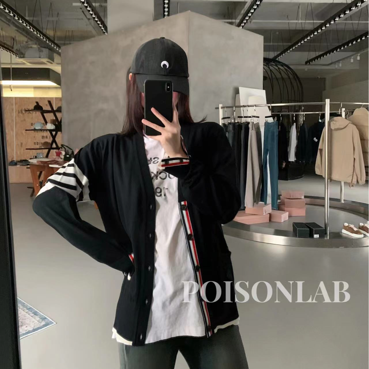 【杭州PoisonLab买手店】Thom Browne 24FW新款黑色美丽奴羊毛开衫